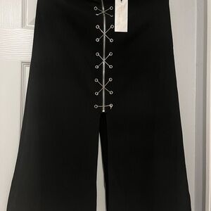 Black Wide skirt with Silver Grommet Detail